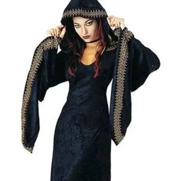 Rubie's Black Midnight Priestess Velvet Robe Halloween Cosplay Costume - Picture 1 of 8
